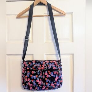 Kipling Coralie Butterfly Print Nylon Shoulder Crossbody Bag EUC